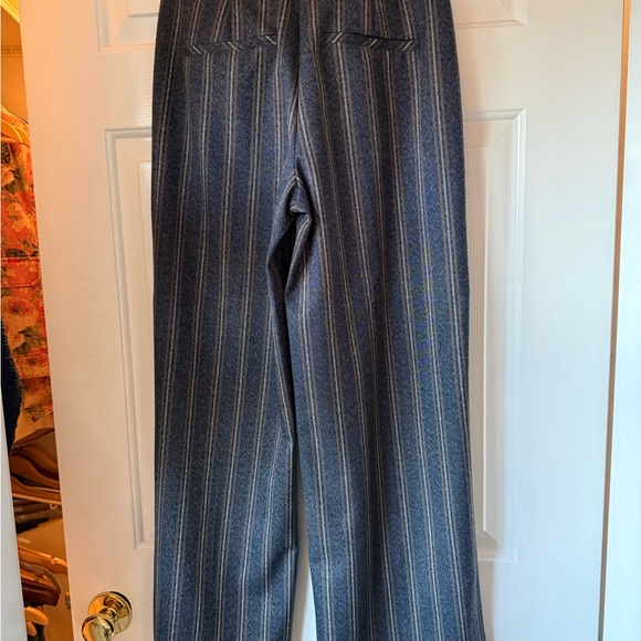 Indi&Cold Wide Leg Pinstripe Trousers - Navy & Grey Size 36/4 - Picture 2 of 9